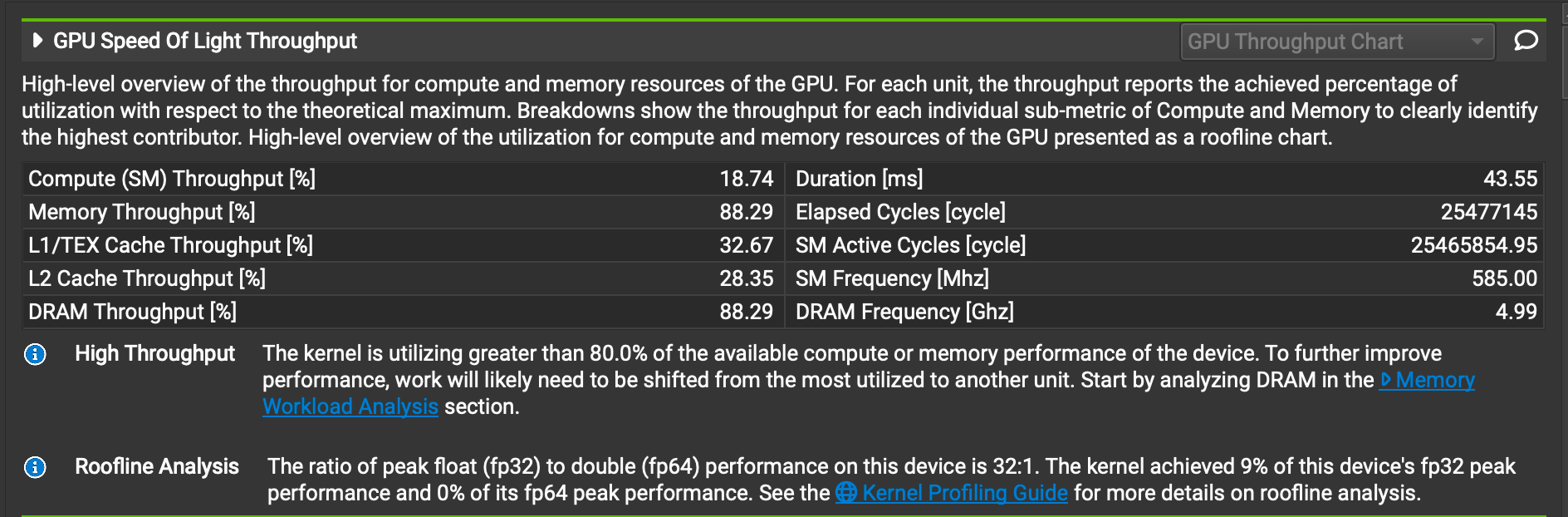 First Optimization - GPU Speed of Light