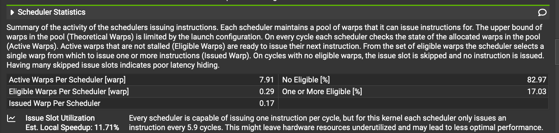 First Optimization - Scheduler Statistics