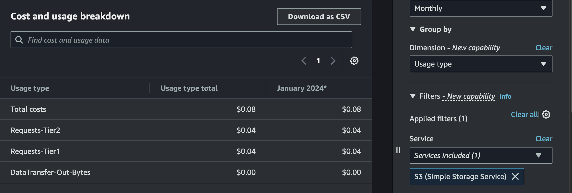 S3 Data Transfer Cost Explorer3